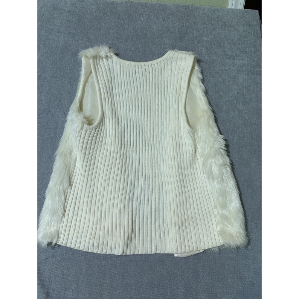 Women's J.J. Basics Soft Vest Sweater Ivory Size Large - Picture 4 of 8